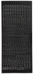 Focus musta Letters Small Uppercase -kirjaintarrat