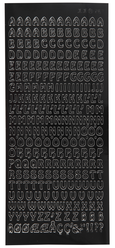 800q-01_115731 Focus musta Letters Small Uppercase -kirjaintarrat