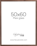 Focus Soul pähkinä viilu 50x60 -taulukehys akryylilasilla