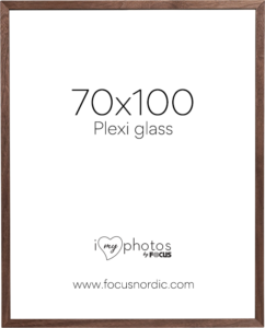Focus Soul pähkinä viilu 70x100 -julistekehys akryylilasilla