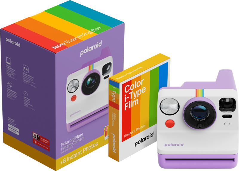 800q-01_131025 Polaroid Now Gen 3 Purple + värifilmi (8 kuvaa) -pikakamerapaketti