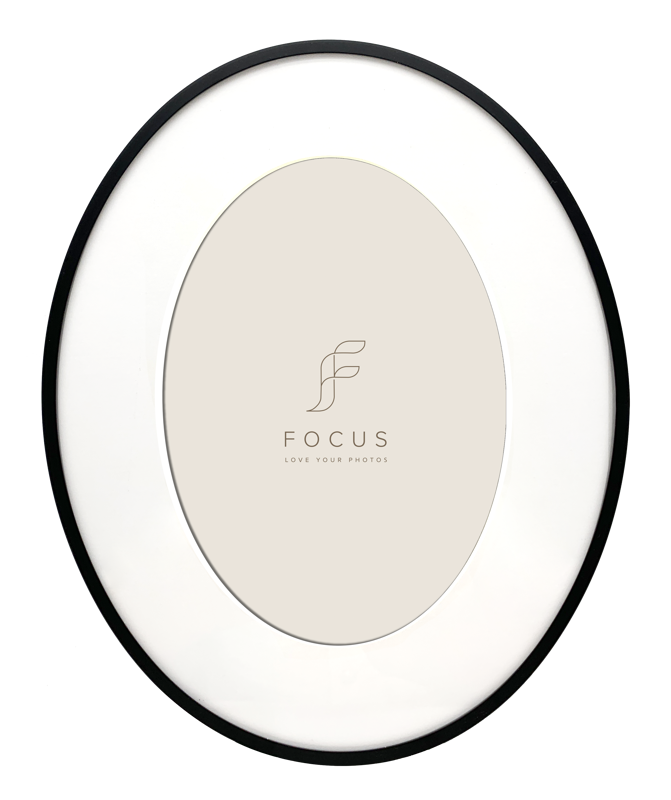 800q-01_133011 Focus Aster Oval musta 26,6x36,6/PP 20x30 -valokuvakehys