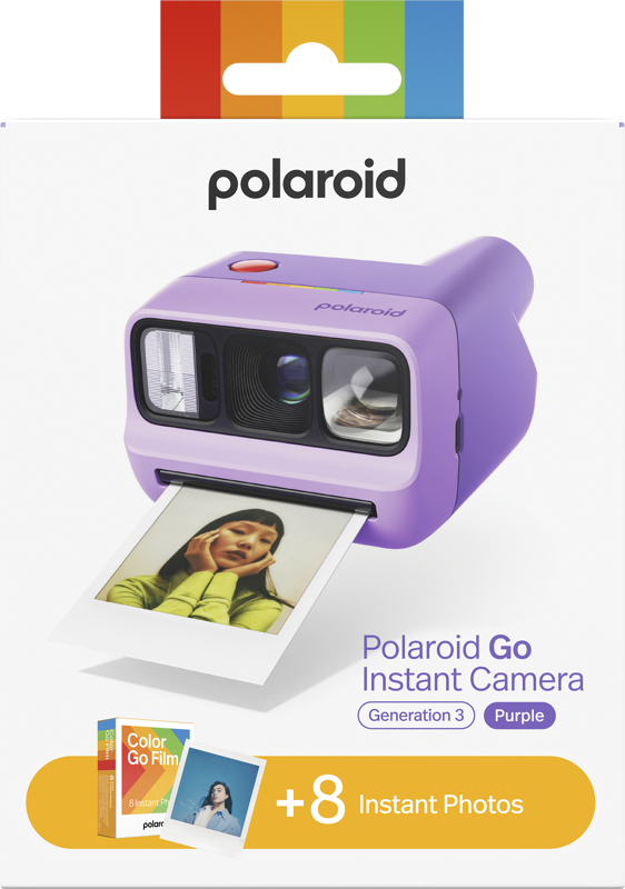 Polaroid Go Gen 3 Purple + Color Film 8 kuvaa -pikakamerapaketti