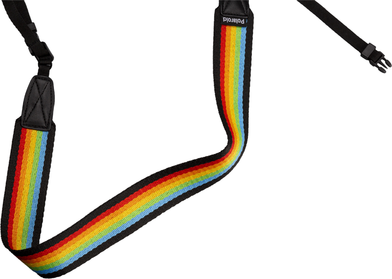 800q-19_114936 Polaroid Flat Rainbow Black -kamerahihna